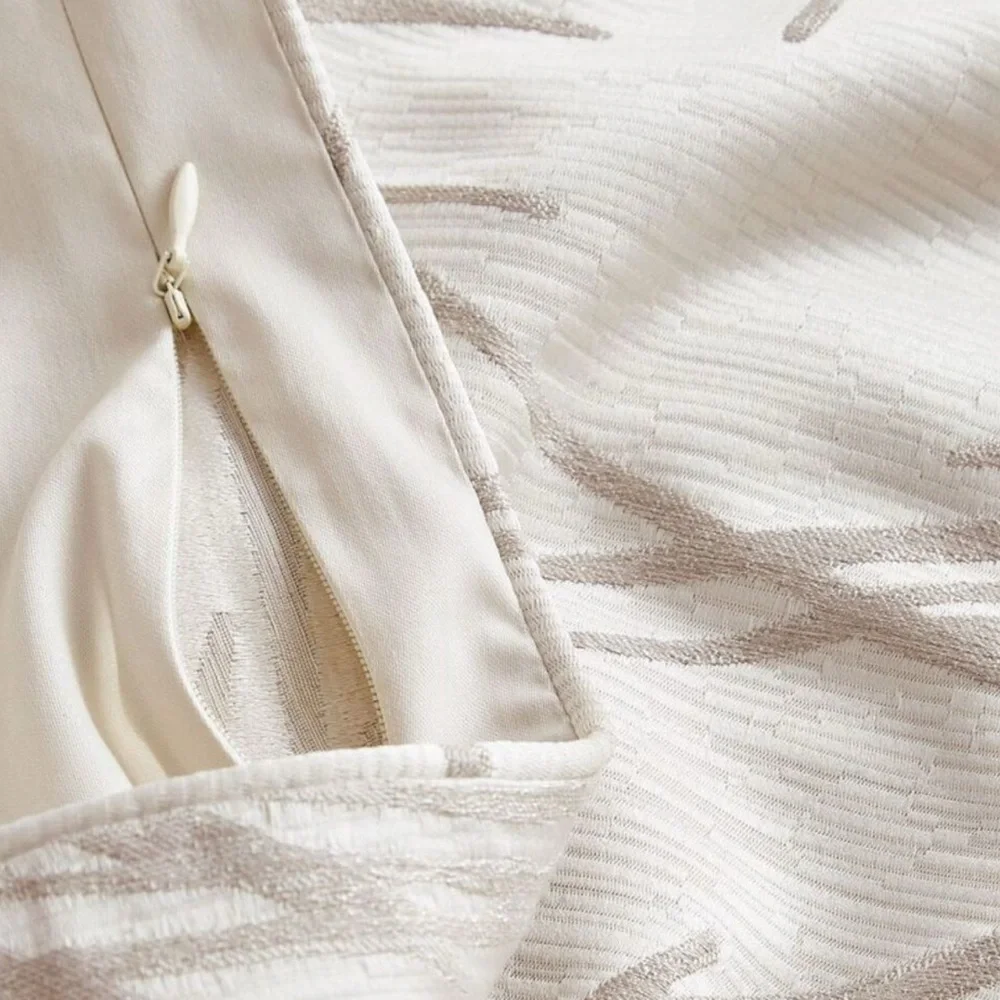 Hudson Park Collection Elegant Cream and Tan King Bedding Set